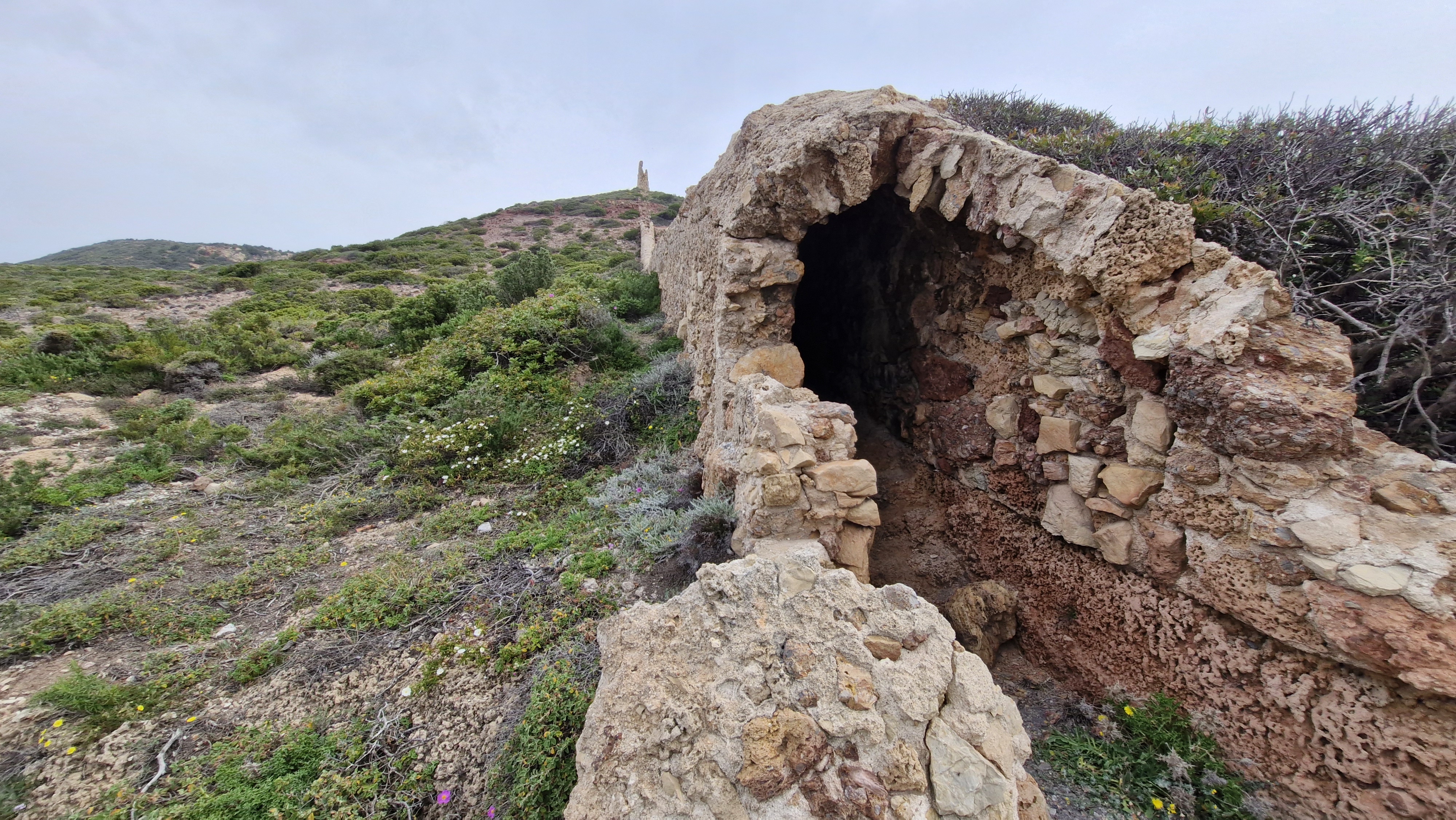 An old stone ruin along the mining coast near Buggerru.