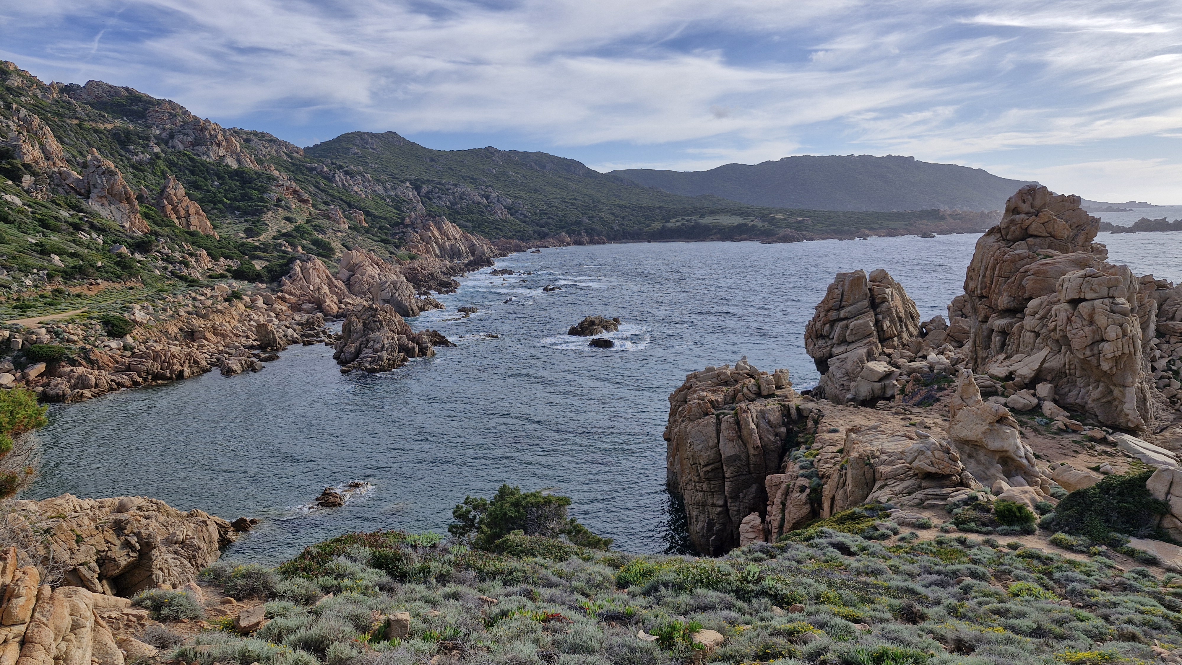 The rugged, rocky coastline of Costa Paradiso.