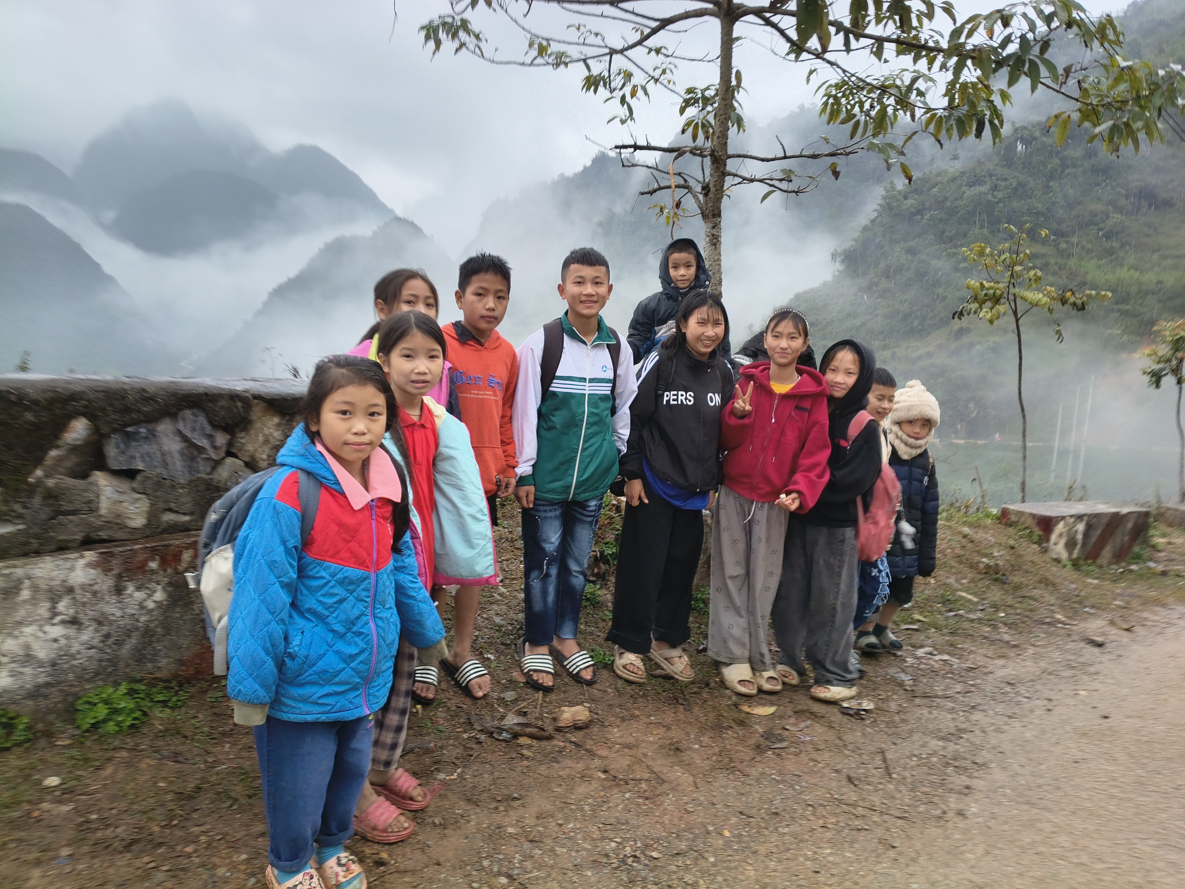 Kids on their way home from school